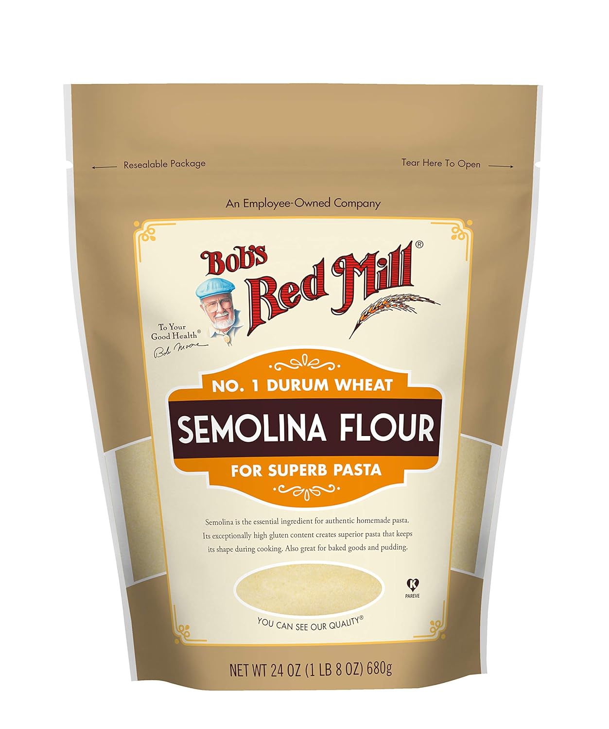 Bobs Red Mill Semolina Pasta Flour 24Oz