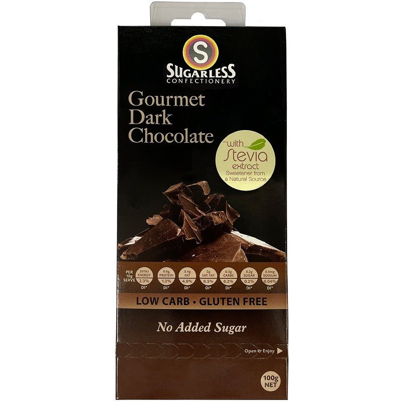 Sugarless With Stevia Dark Chocolate 100Gm