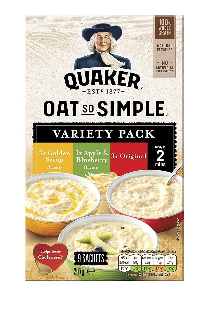 Quaker Variety 9 Pack Oat So Simple 33Gm