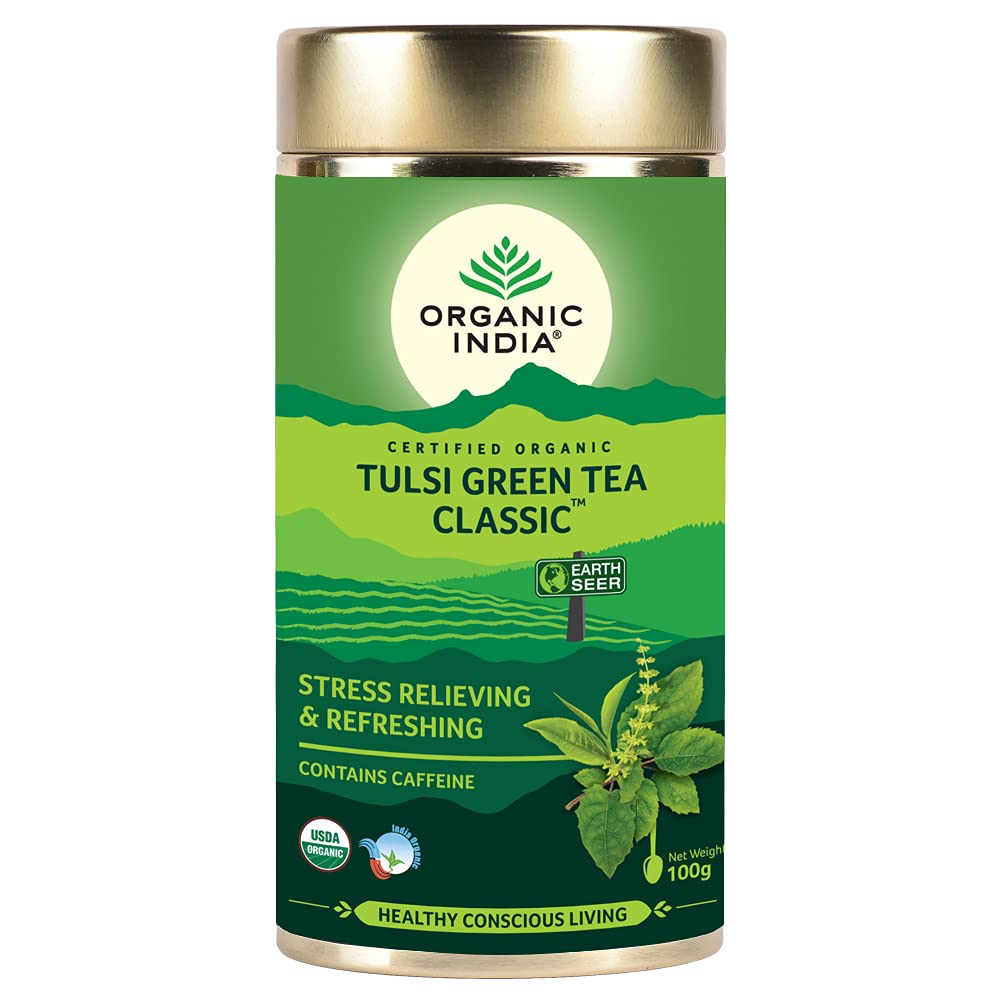 Organic India Classic Green Organic Tulsi Tea 100Gm