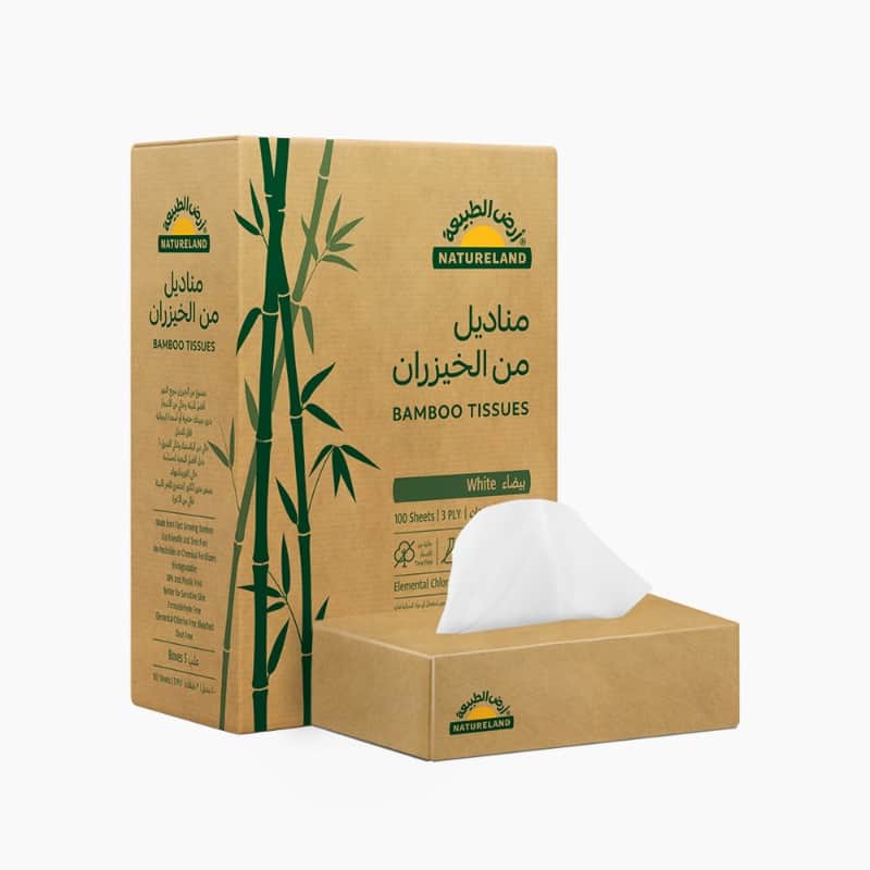 Natureland 3 Ply White Bamboo Tissues 1Pcs