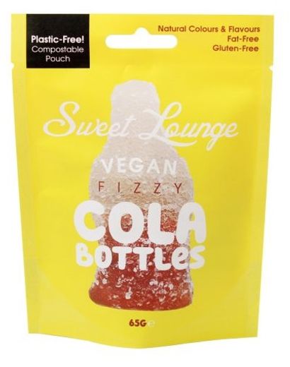 Sweet Lounge Pouch Vegan Fizzy Cola Bottles 130Gm