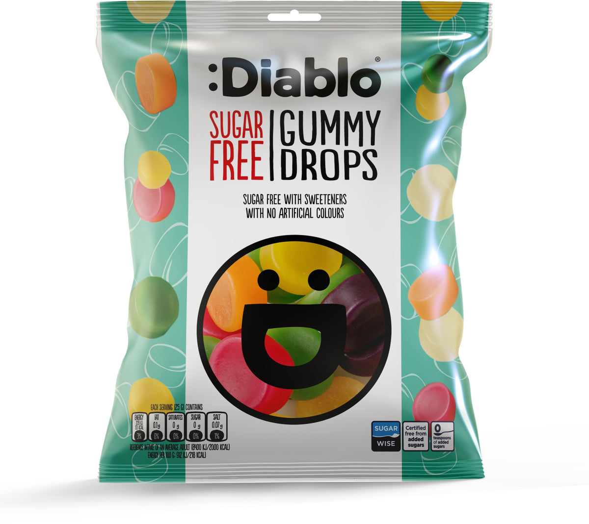 Diablo Sugar Free Gummy Drops Sweets 75Gm