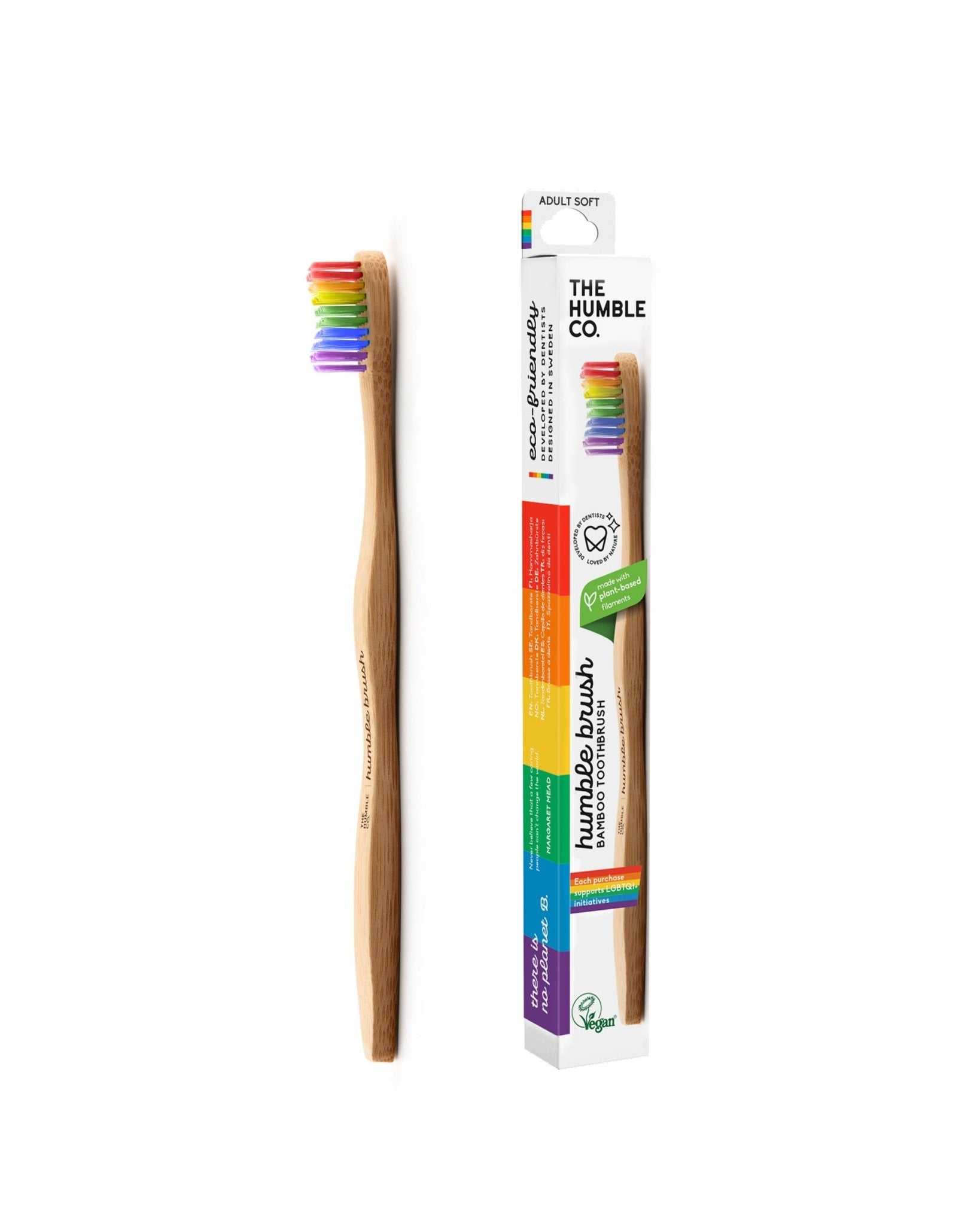 Humble Adult Mixed Colors Soft Pack 20P Bamboo Toothbrush 1Pcs