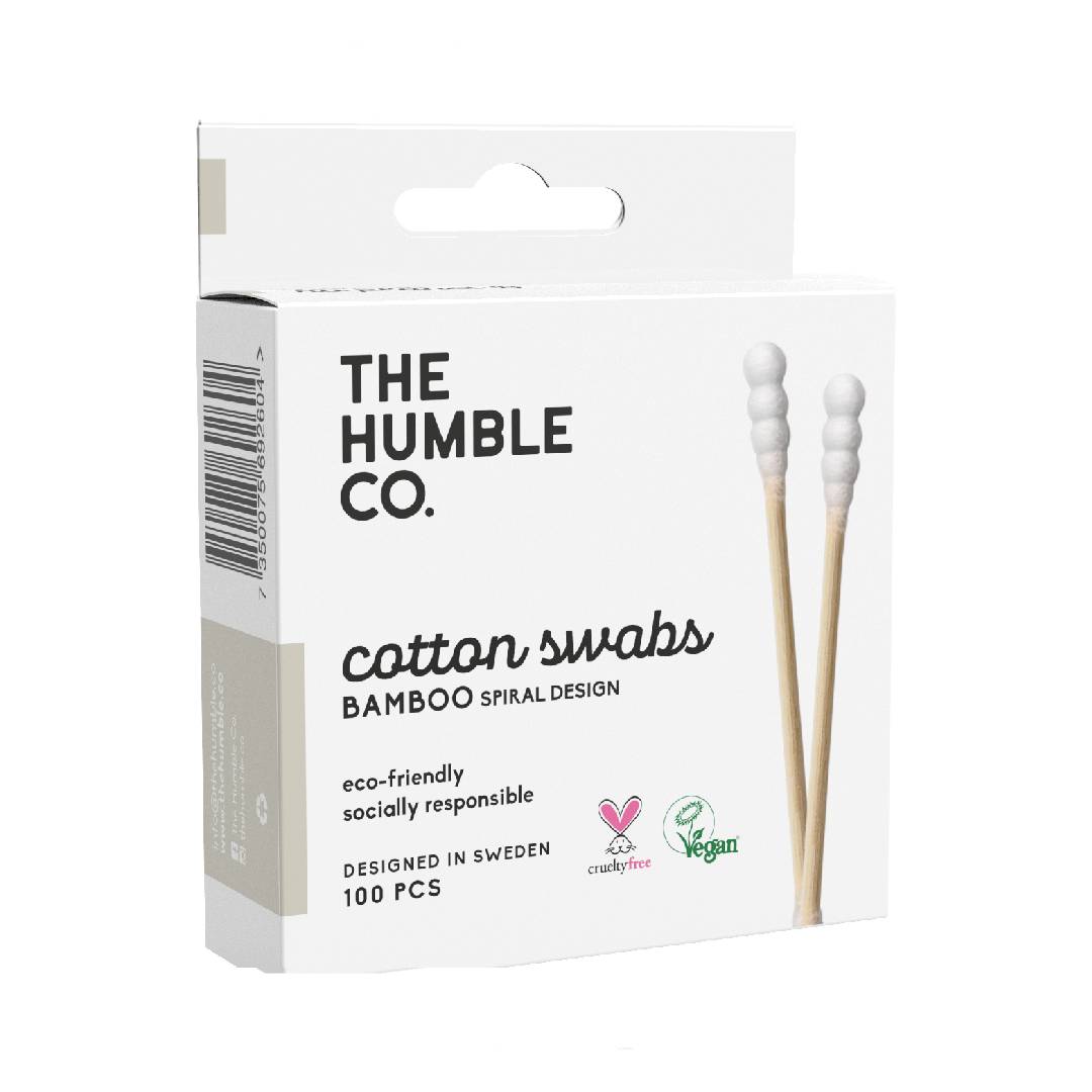 Humble White 10P Bamboo Natural Spiral Cotton Swaps 1Pcs