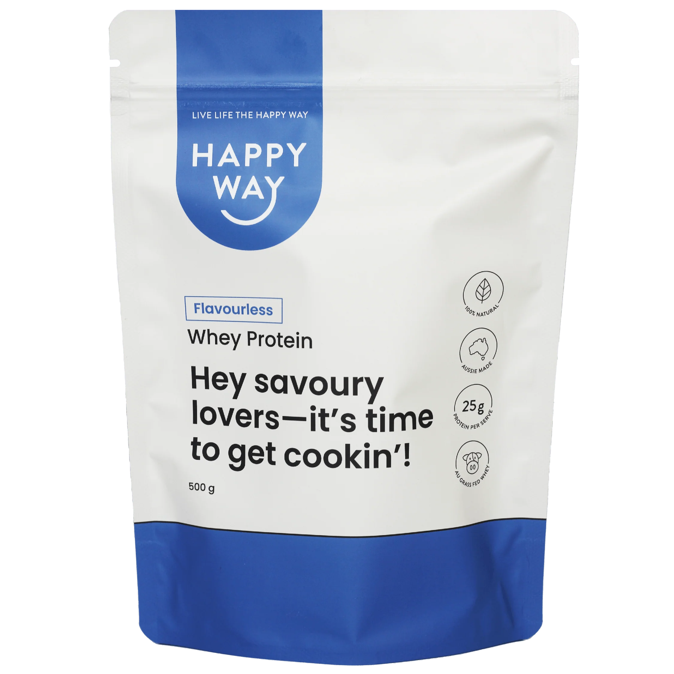 Happy Way Flavourless Whey Protein Powder 500Gm