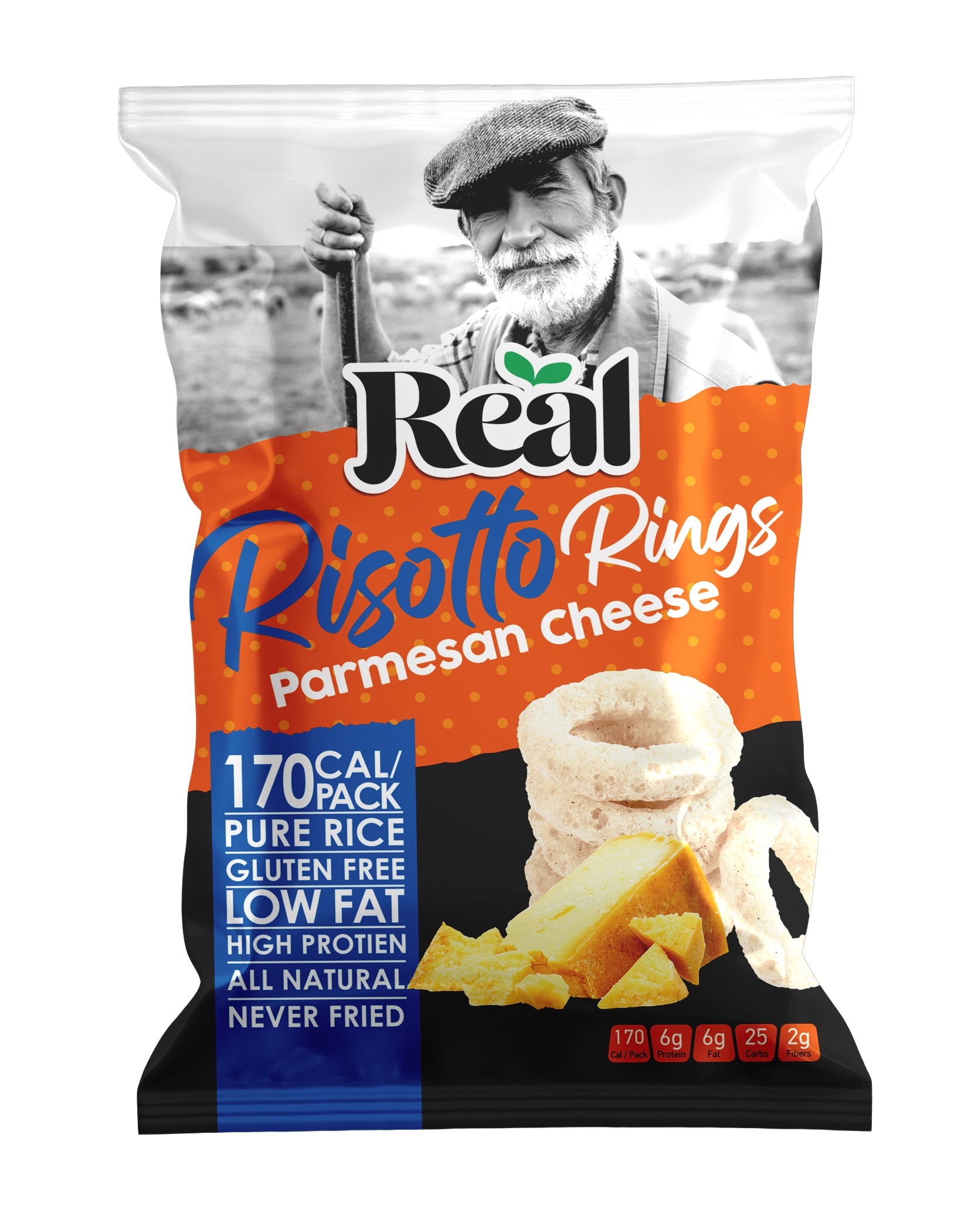 Real Paramesan Cheese High Protein Risotto Rings 40Gm