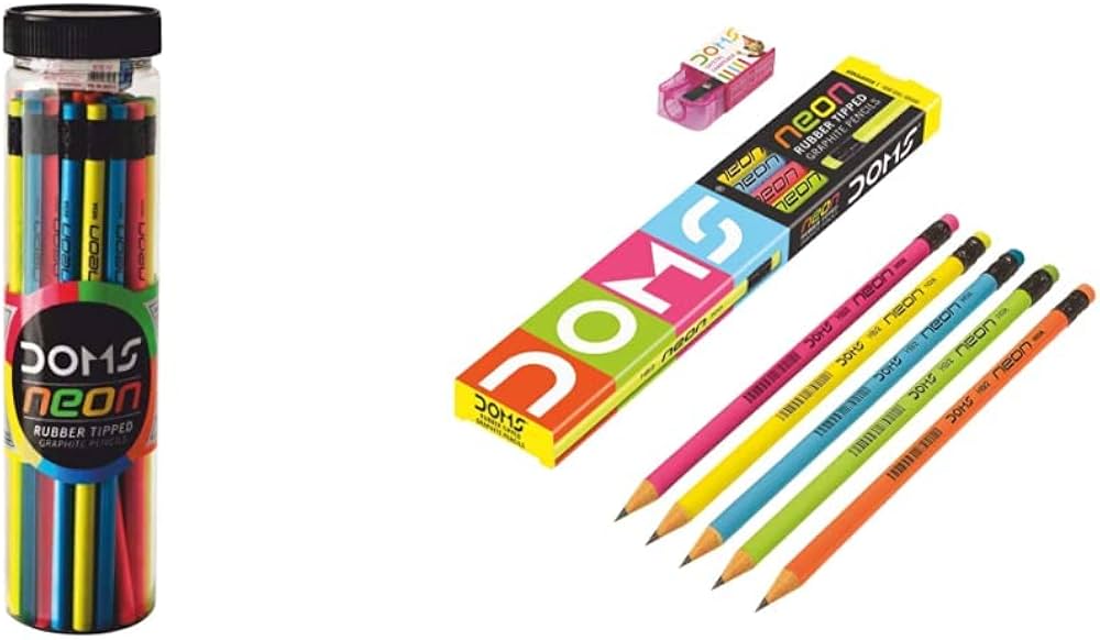 Doms 30P Neon Eraser Tipped 1Pk