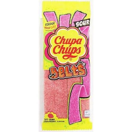 Chupa Chups Strawberry Flavour Sour Belts 90Gm