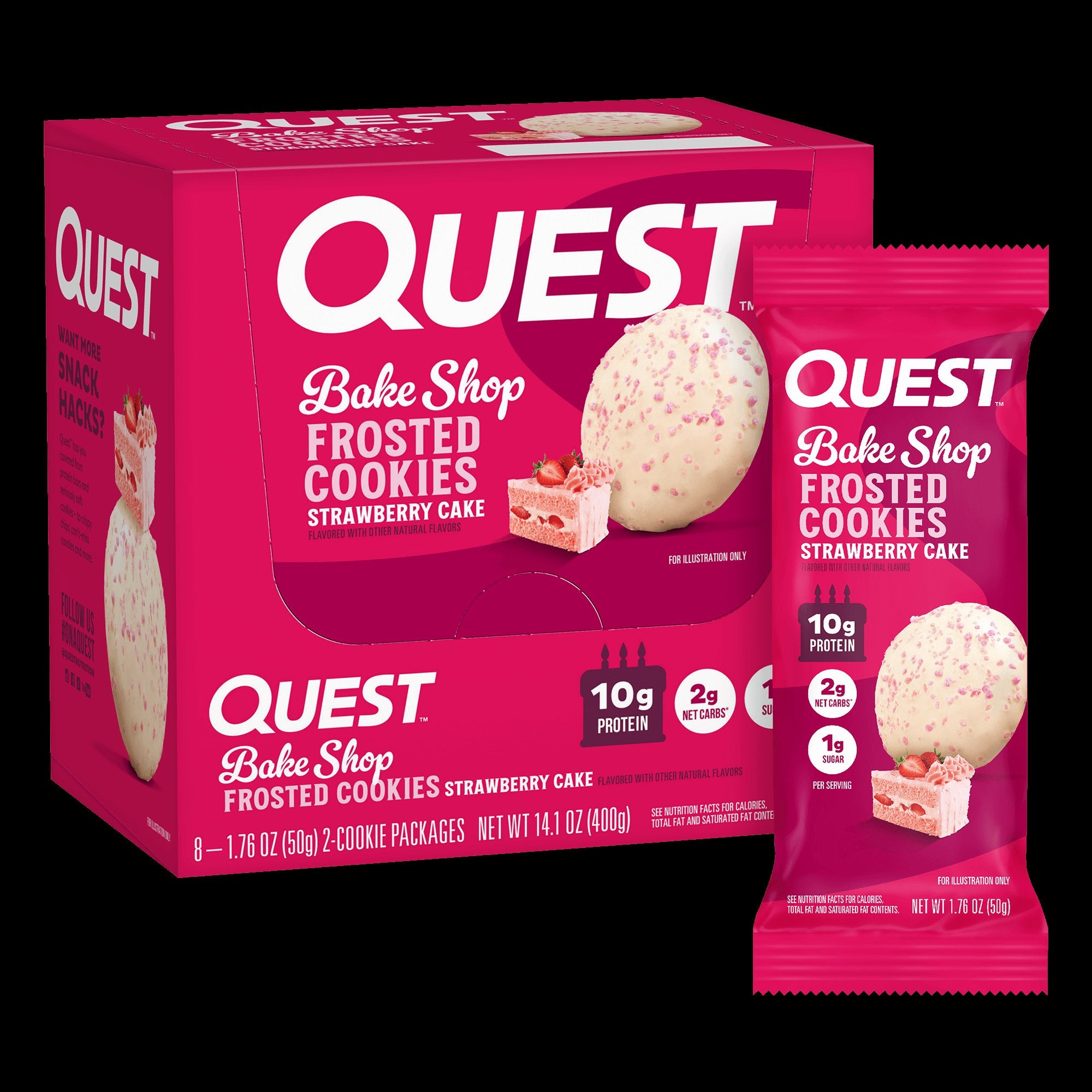 Quest Strawberry Cake Protein Frosted Cookies 50Gm