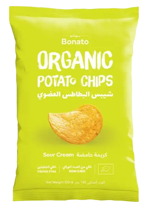 Bonato Sour Cream Organic Potato Chips 100Gm