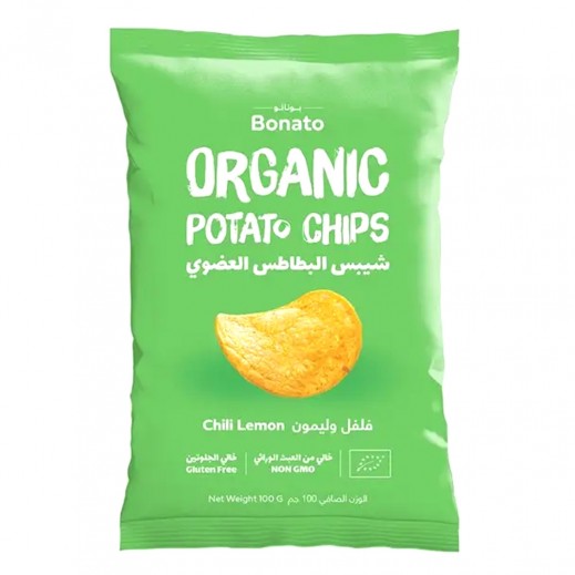 Bonato Chili Lemon Organic Potato Chips 100Gm
