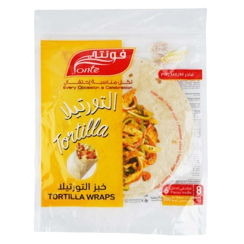 Fonte White 6P Flour Tortilla Wraps 250Gm