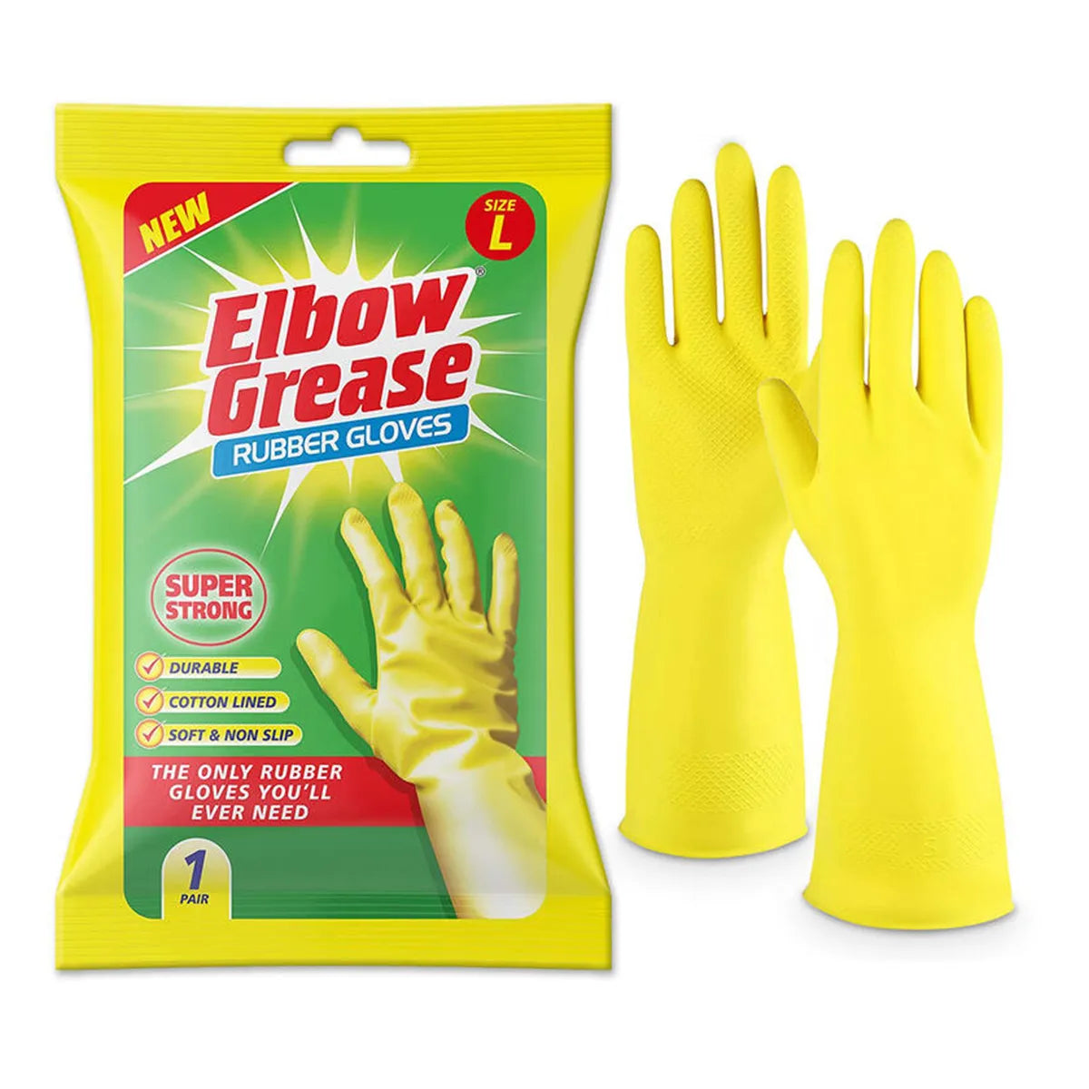 Elbow Grease Large Rubber Gloves 1Pk