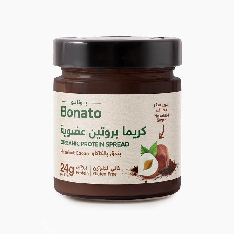 Bonato Hazelnut Cacao Organic Protein Spread 200Gm
