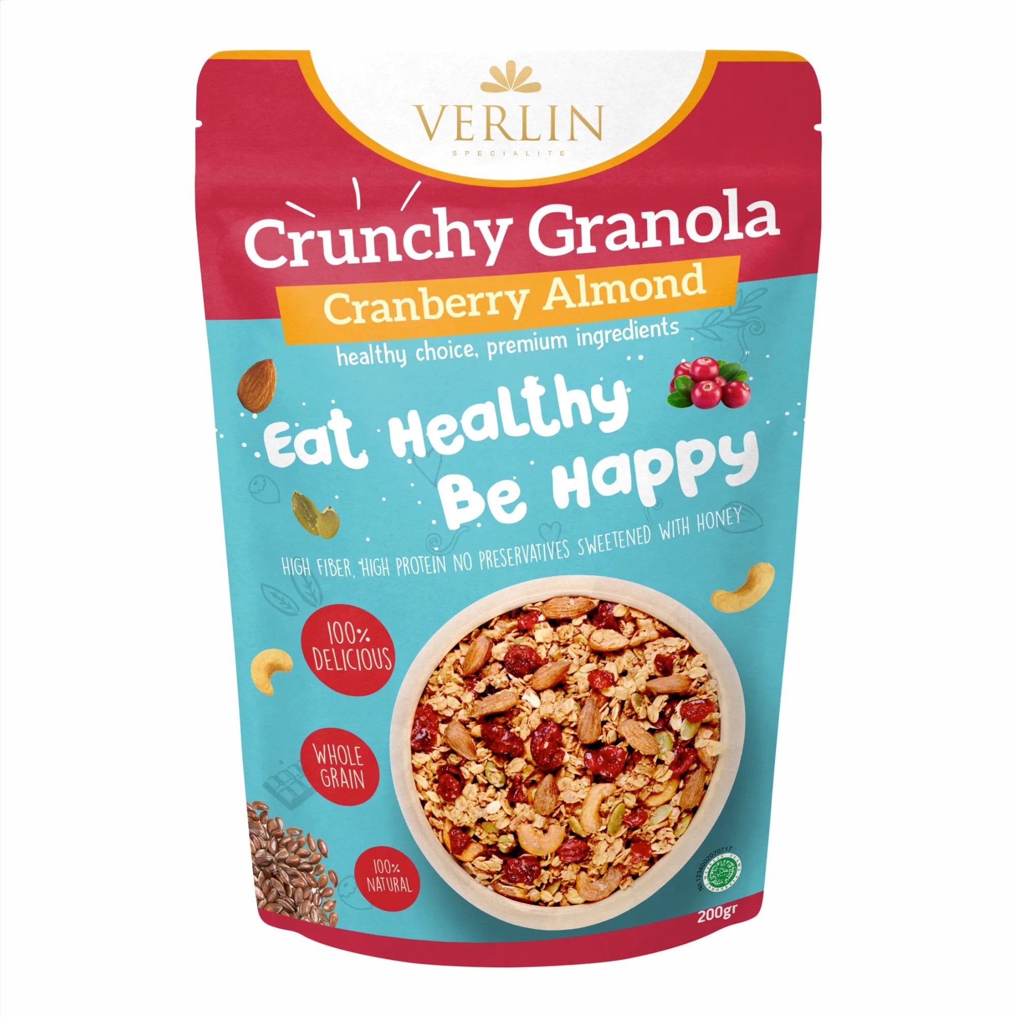 Verlin Cranberry Almond Granola 200Gm