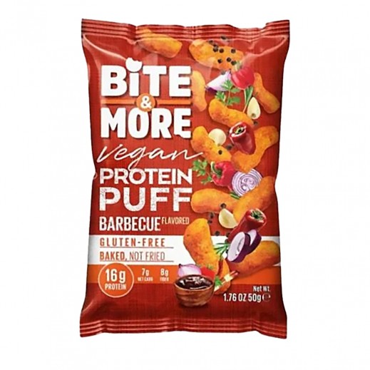 Bite And More Bbq Gf, Vegan Baked Protein Puff 50Gm