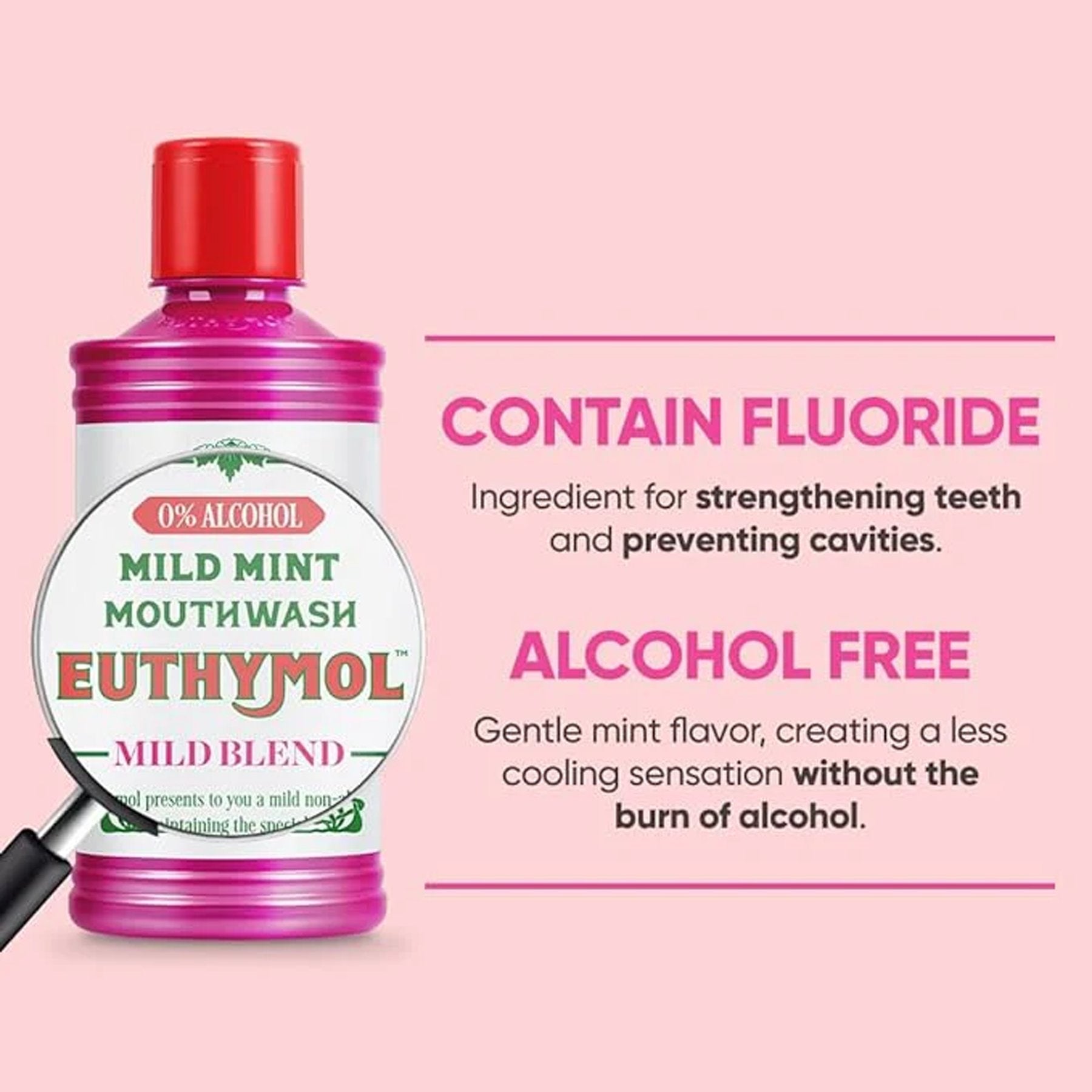 Euthymol Mild Mint Alcohol Mouthwash 500Ml