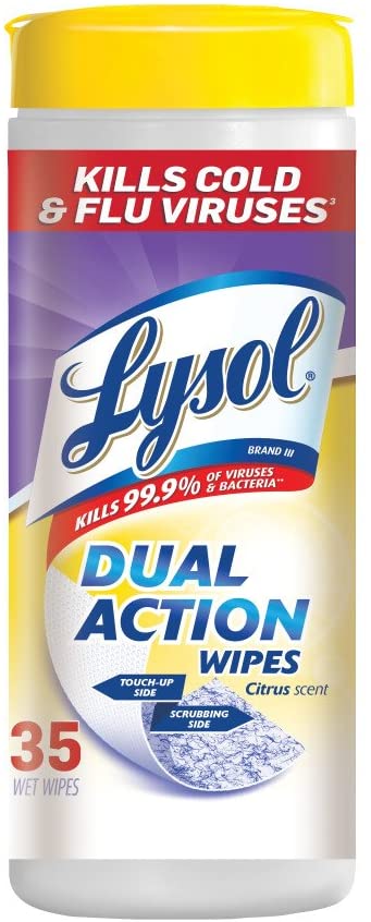 Lysol Citrus Dual Action Wipes 35Ct