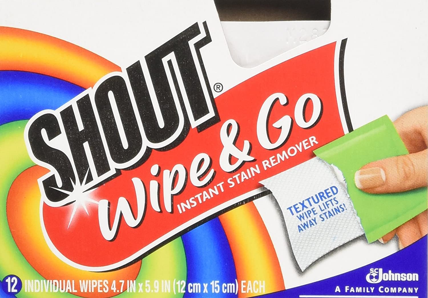 Shout Stain Remover Wipes 12Ct