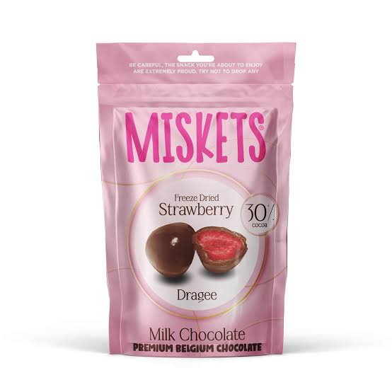 Miskets Milk Chocolate Freeze Dried Strawberry 80Gm