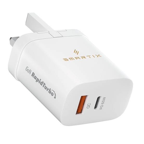Smartix Premium 65W Gan White - Gen 2 Us/Uk/Eu Wall Adaptor 1Pcs