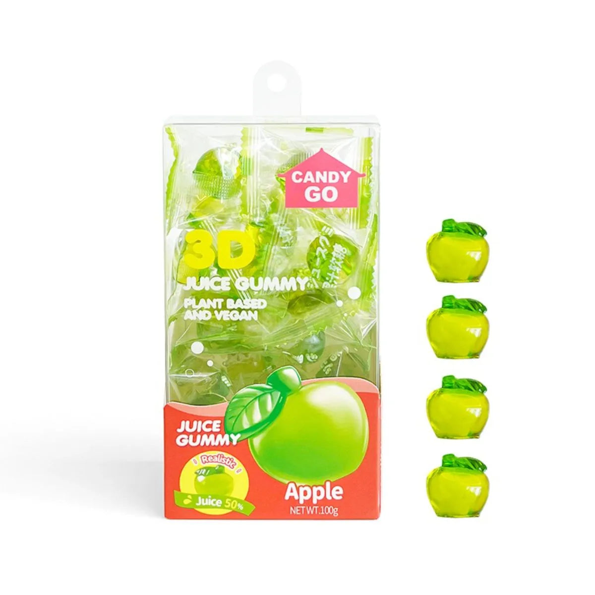 Candy Go Apple Plant Based 3D Juice Gummy 100Gm