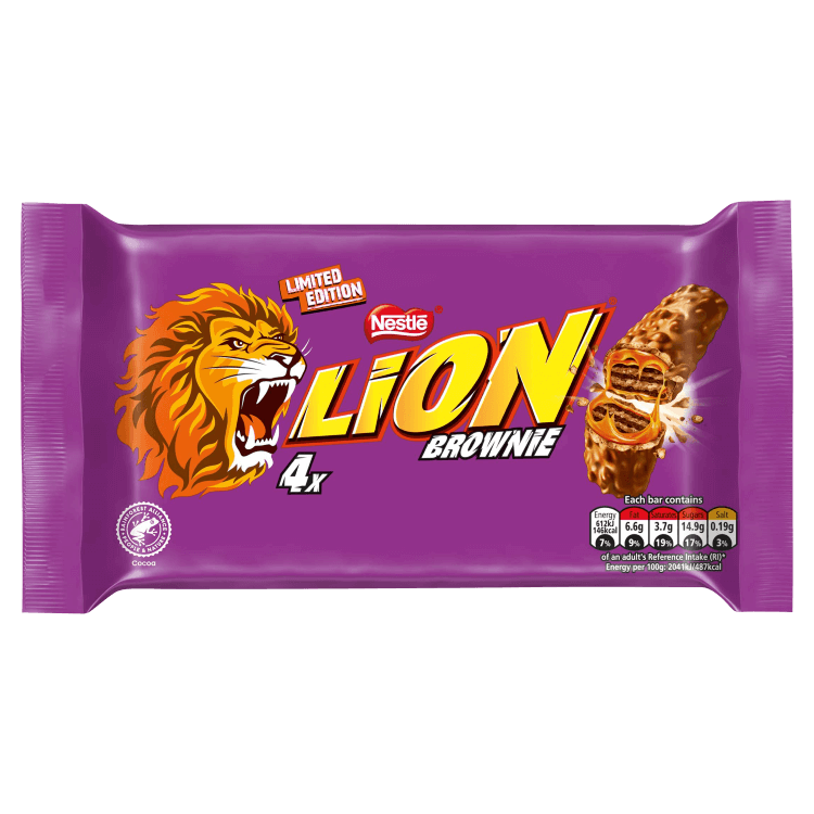 Nestle Brownie Lion Chocolate Bar 4Pk X30gm 120Gm