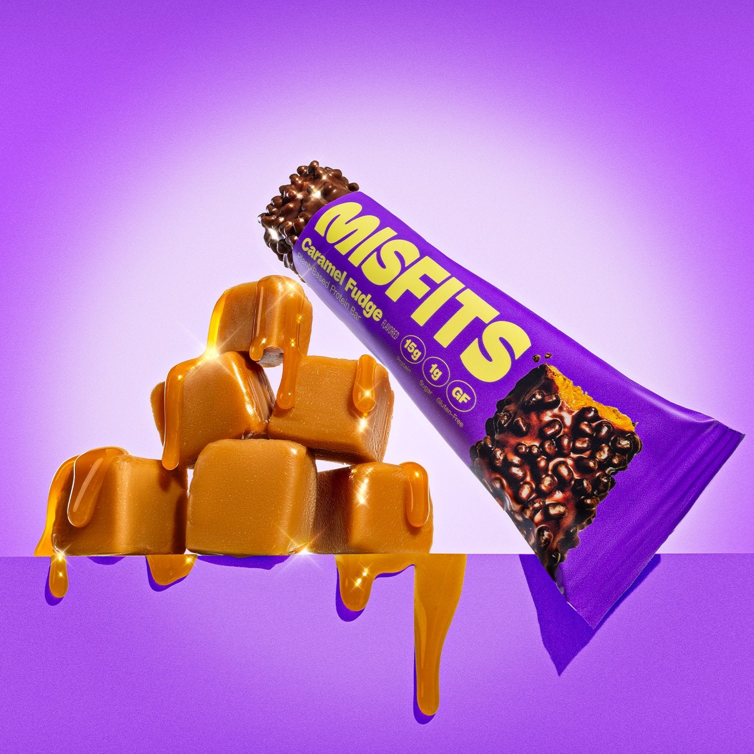 Misfits Caramel Fudge Vegan Protein Bar 50Gm
