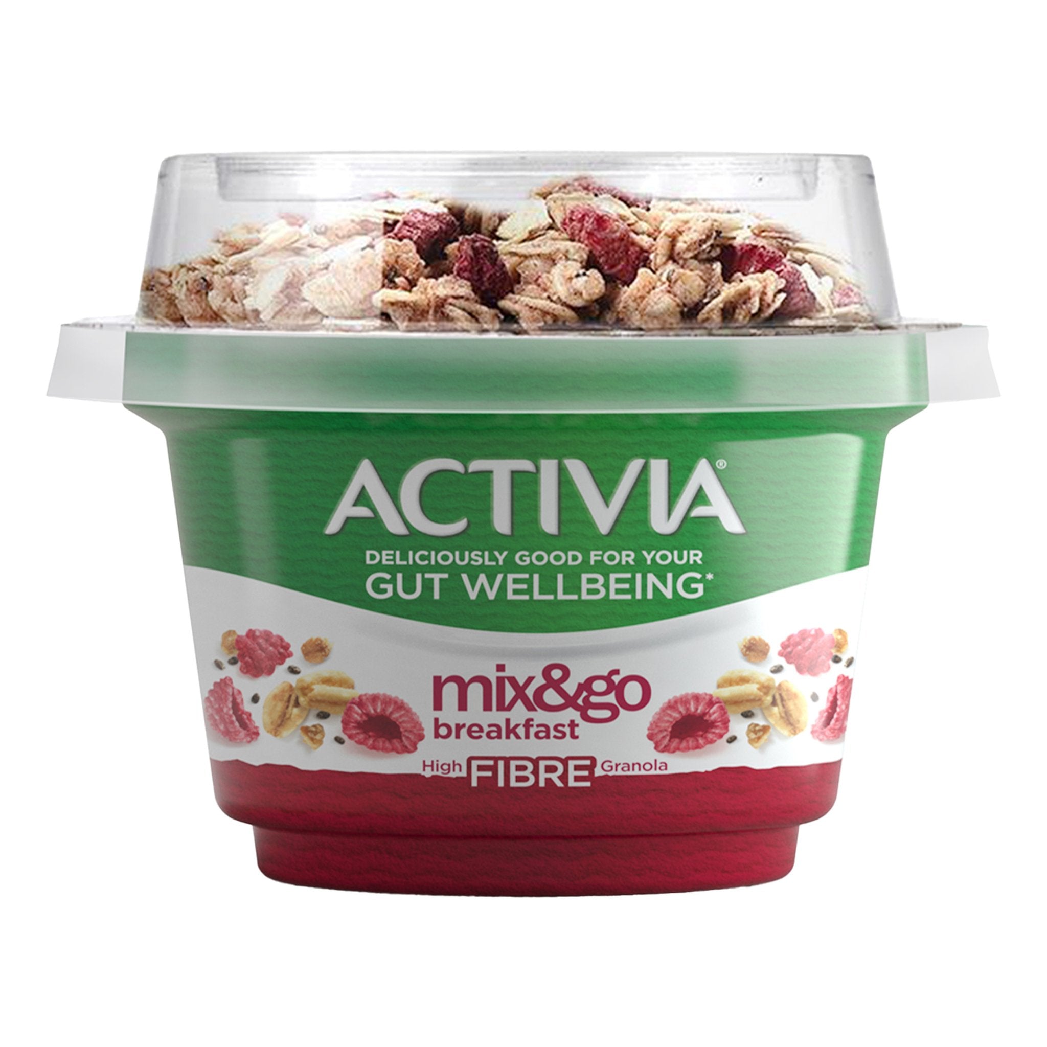 Activia Mix & Go Breakfast Raspberry Chia Granola Yoghurt 170Gm.