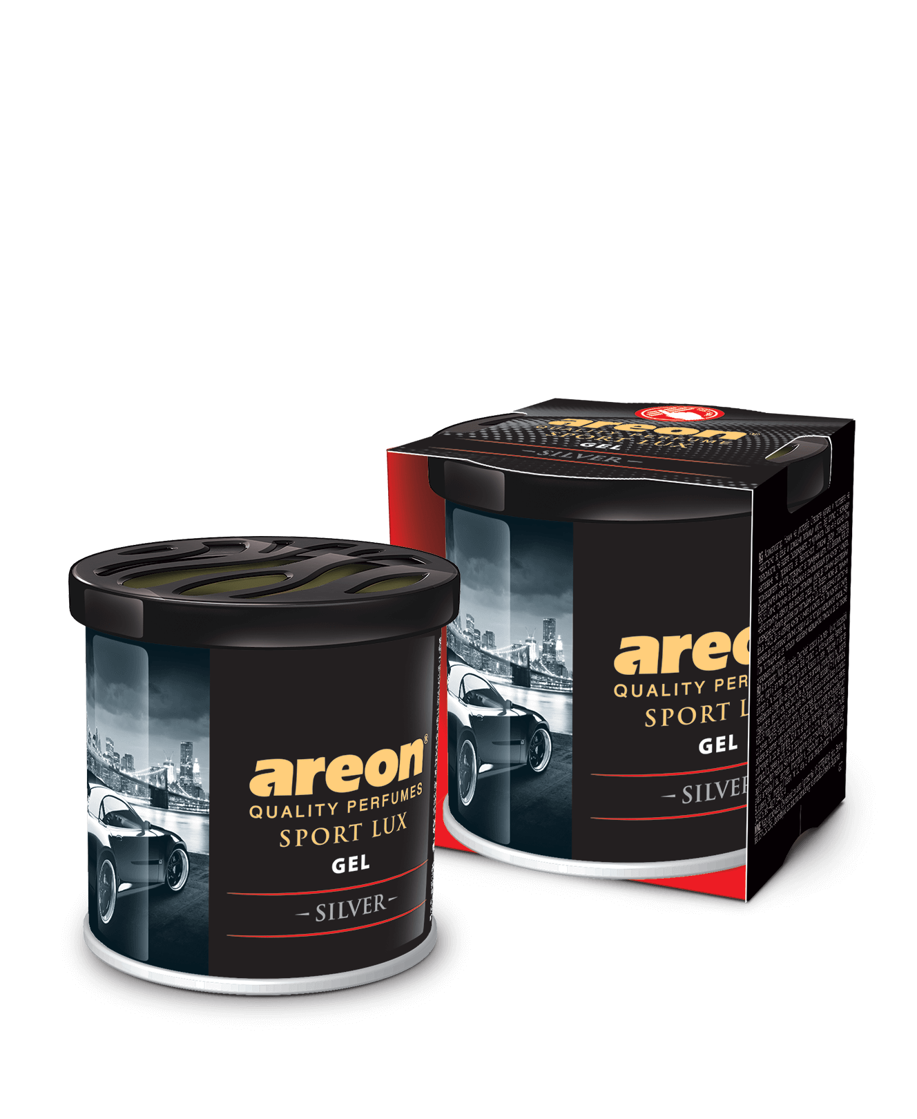 Areon Silver Gel Can Sport Luxury Car Airfreshner 1Pc