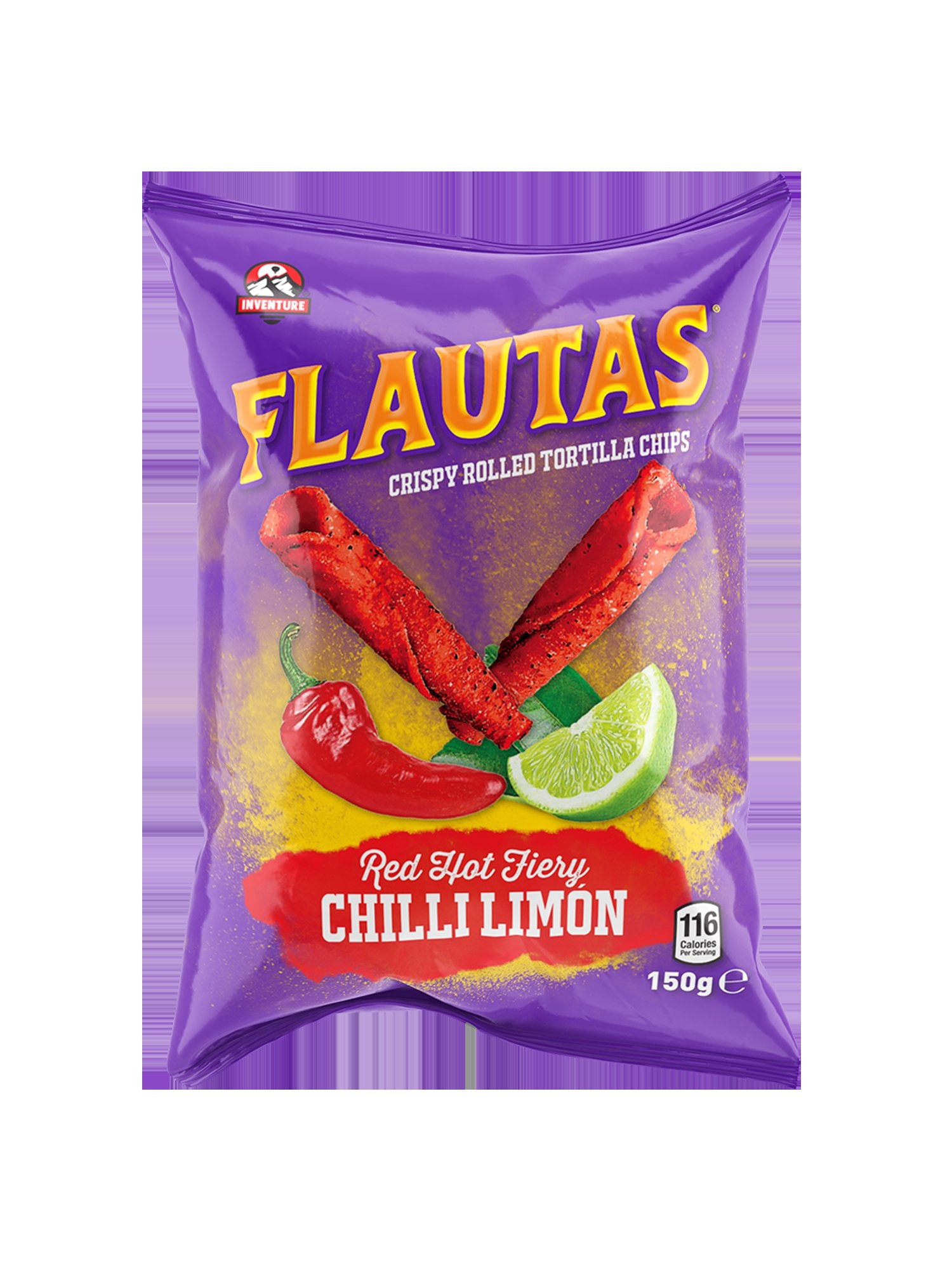 Flautas Red Hot Fiery Chilli Lemon Crispy Chips 150Gm