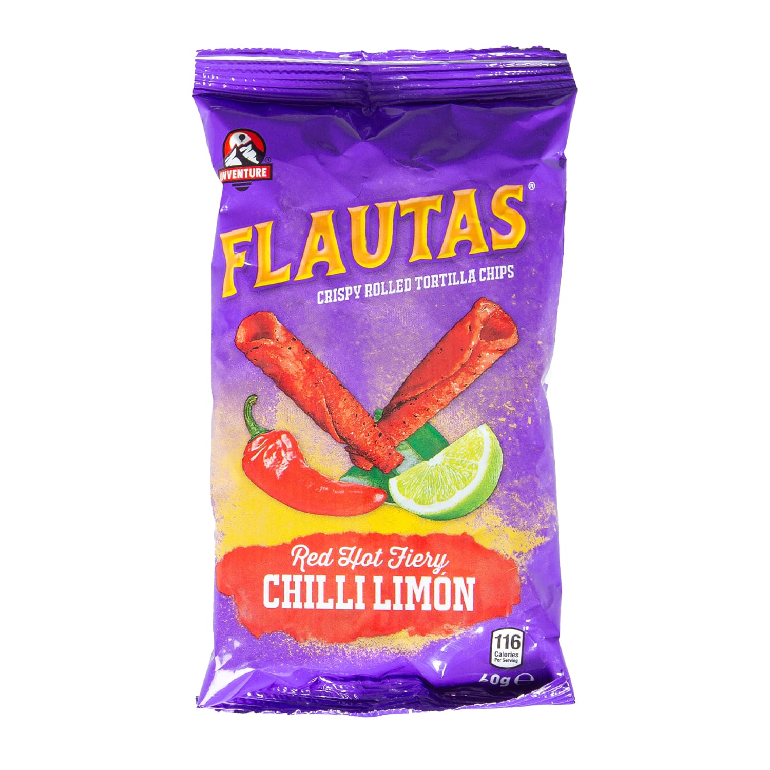 Flautas Red Hot Fiery Chilli Lemon Crispy Chips 60Gm