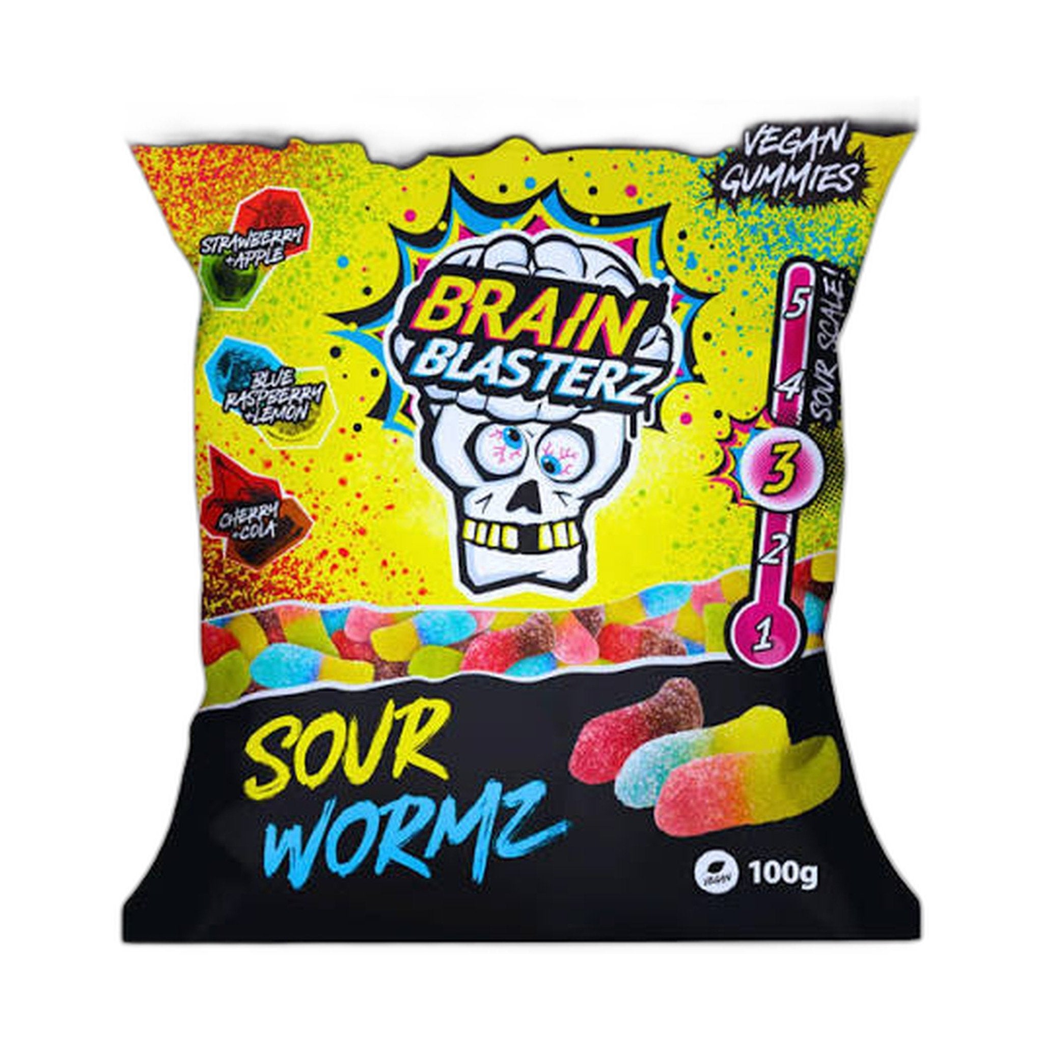 Brain Blasterz Wormz Sour Gummy 100Gm