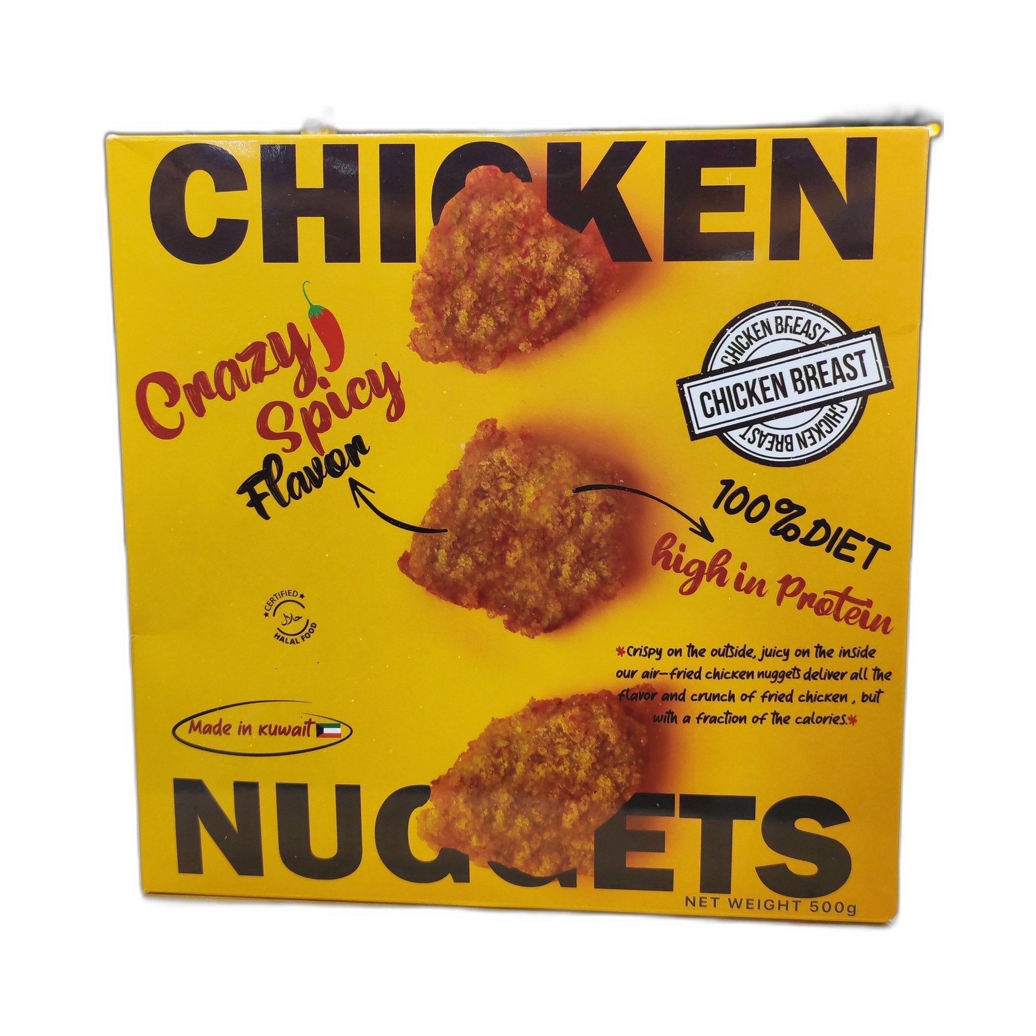 Chicken Breast Crazy Spicy Diet Chicken Nuggets 500Gm