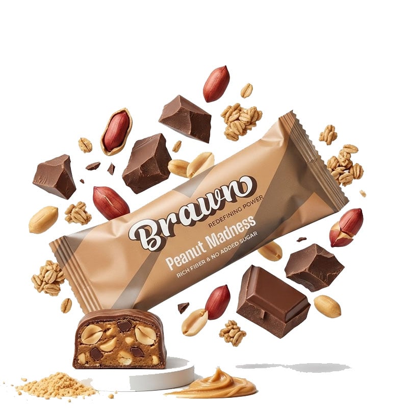 Brawn No Added Sugar Peanut Madness Bar 45Gm