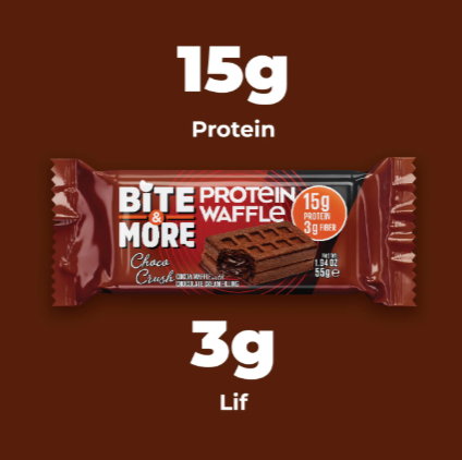 Bite And More Choco Crush Chocolate Cream Protein Cocoa Waffles 55Gm