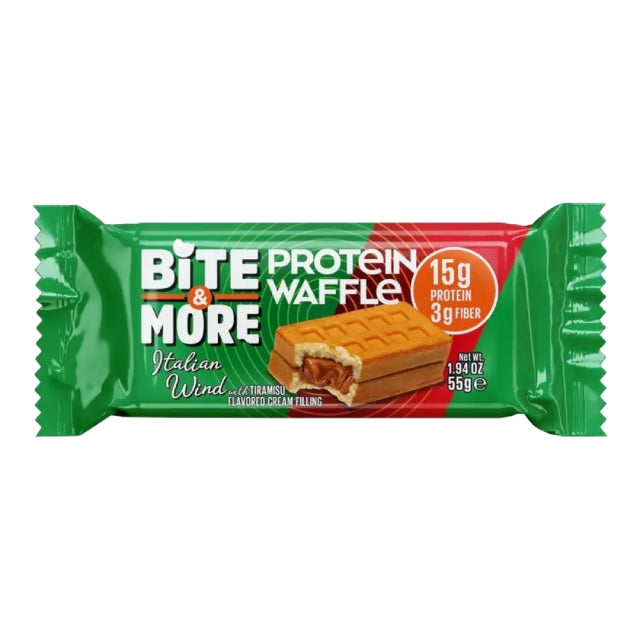 Bite And More Italian Wind Tiramisu Flav Cream Protein Cocoa Waffles 55Gm
