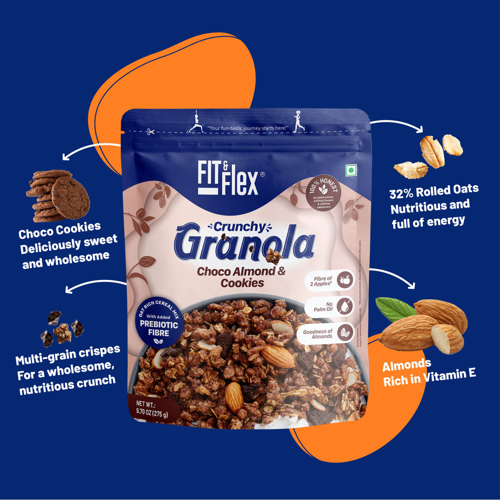 Fit & Flex Choco Almond And Cookies Crunchy Granola 275Gm