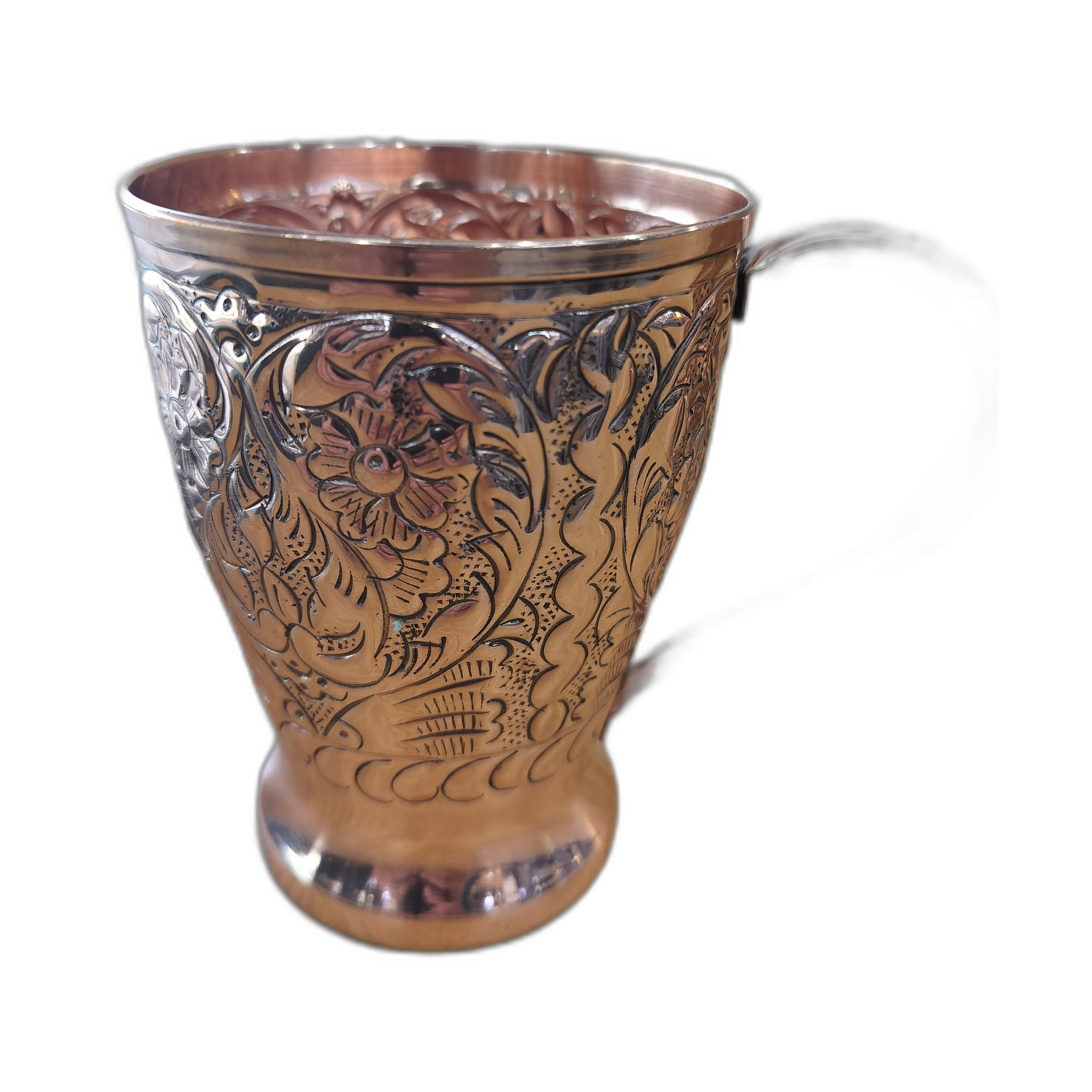 Vabit Hand Curved Copper Water Glass W/Handle 1Pc