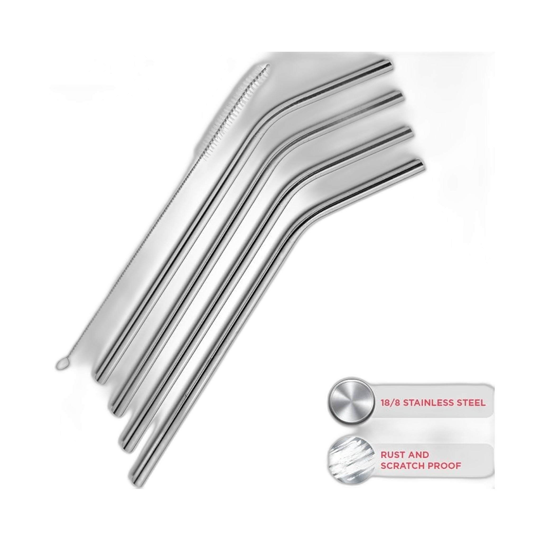 Vabit Aluminium Drinking Straws 4Pc
