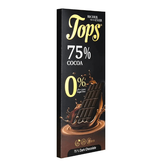 Tops 70% Cocoa With Stevia Zero Added Sugar Dark Chocolate 50Gm