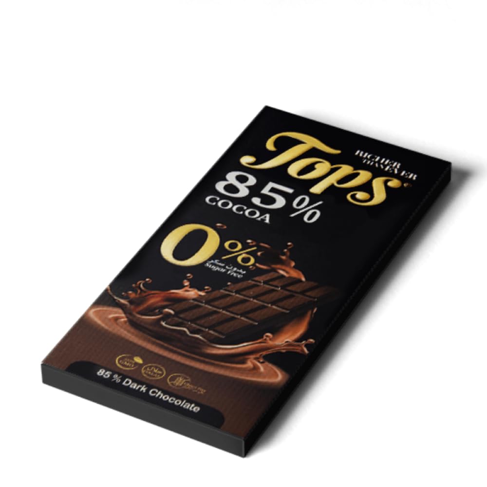 Tops 85% Cocoa Zero Added Sugar Dark Chocolate 50Gm
