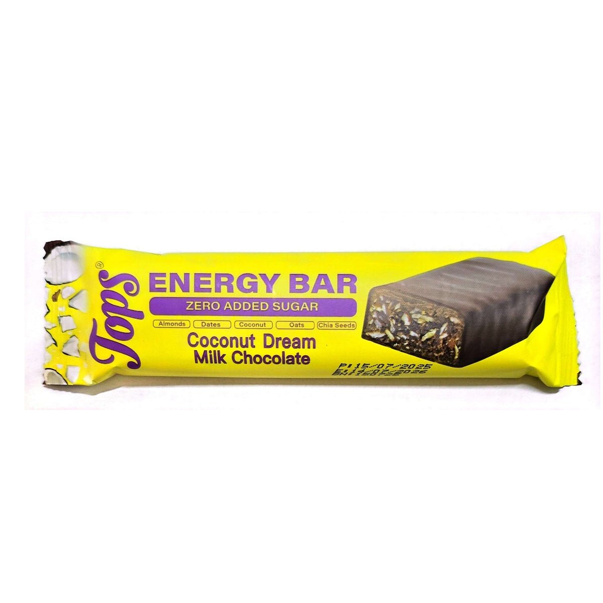 Tops Coconut Dream 70% Dark No Added Sugar Energy Bar 50Gm