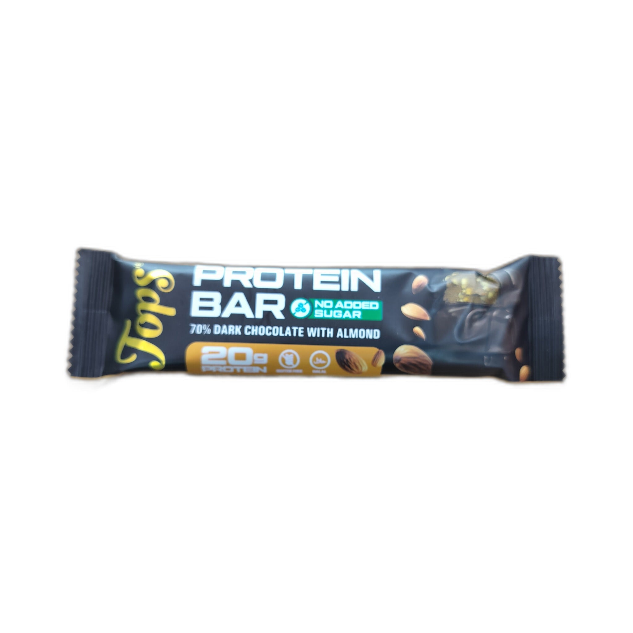 Tops 70% Dark Choco With Almond No Added Sugar Protein Bar 60Gm