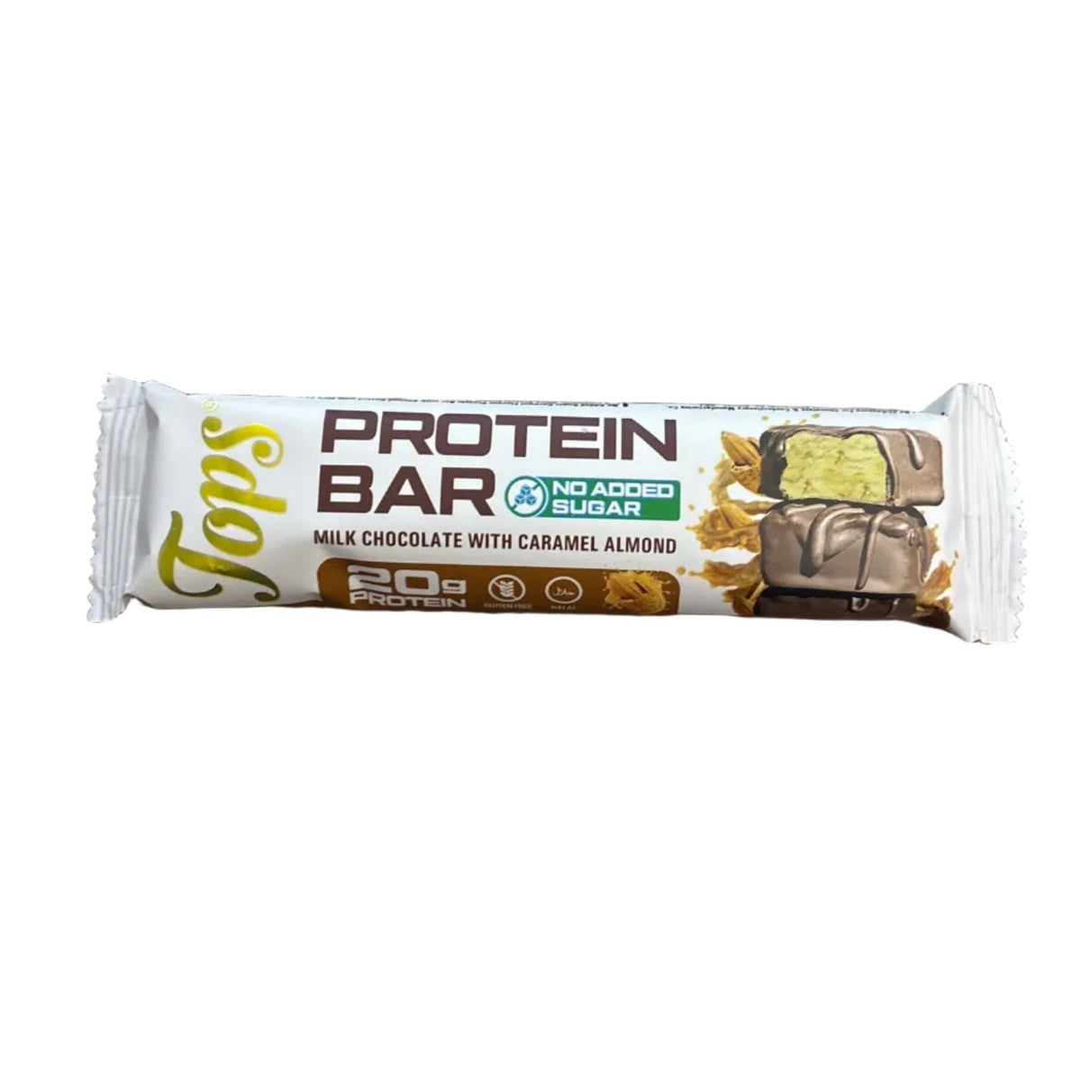 Tops Milk Choco With Caramel Almond No Added Sugar Protein Bar 60Gm