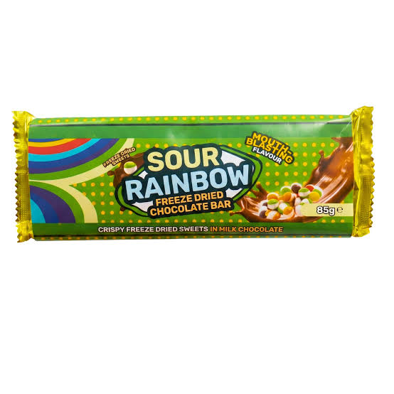 Freaze Sour Rainbow Freeze Dried Chocolate Bar 85Gm