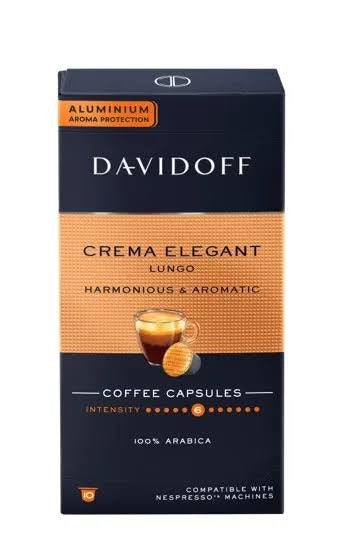Davidoff 10P Cafe Creme Elegente Lungo Coffee Capsules 55`Gm