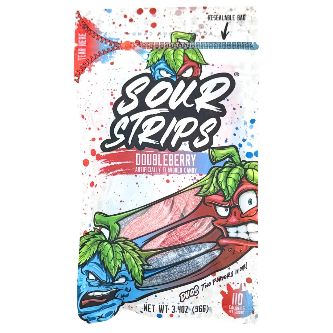 Sour Strips Double Berry Laces 96Gm