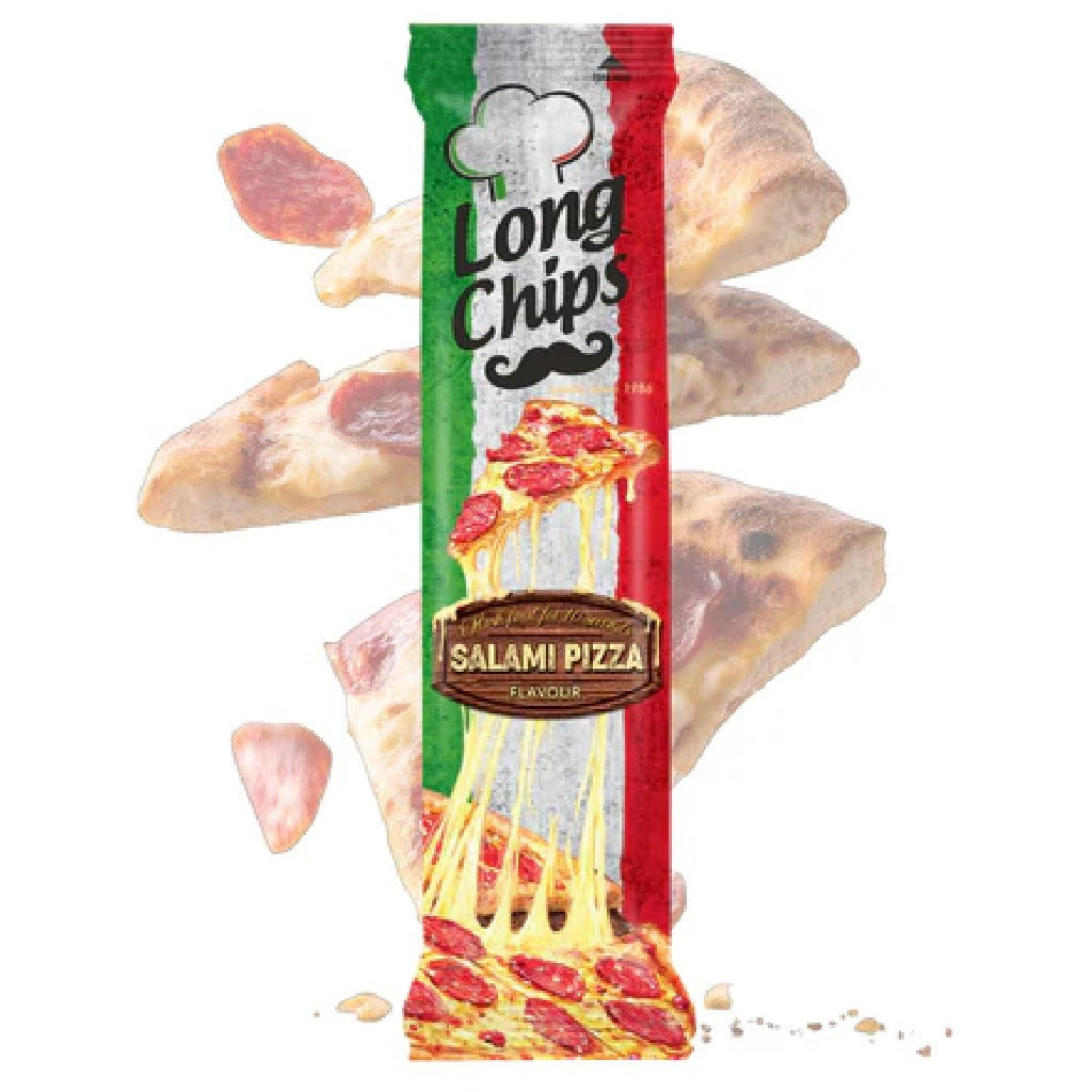 Long Chips Cheesy Pizza Flav Potato Chips 75Gm